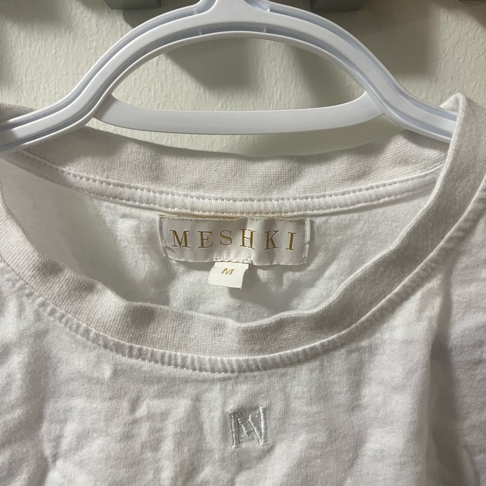 Meshki Raw Edge Crop Top